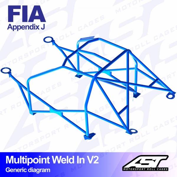 Roll Cage AUDI Coupe (B2) 2-doors Coupe Quattro MULTIPOINT WELD IN V2
