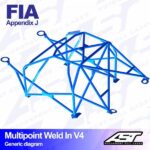Roll Cage AUDI Coupe (B3) 2-doors Coupe Quattro MULTIPOINT WELD IN V4