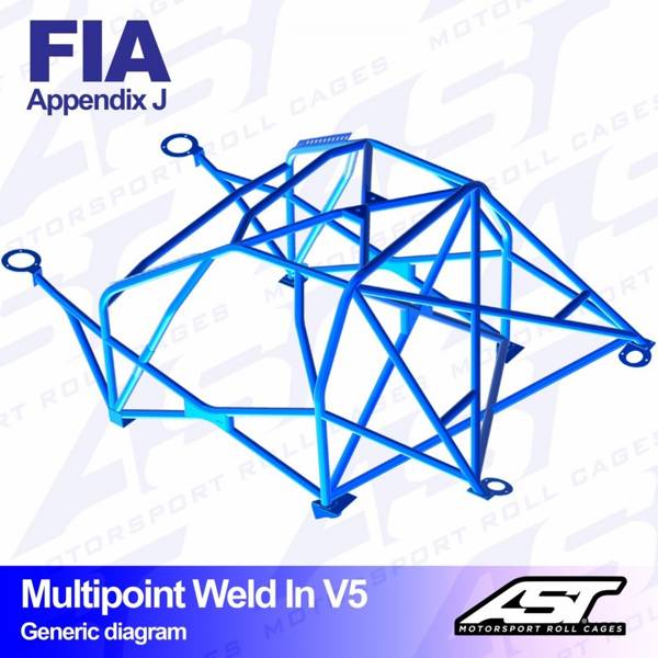 Roll Cage AUDI Coupe (B3) 2-doors Coupe Quattro MULTIPOINT WELD IN V5