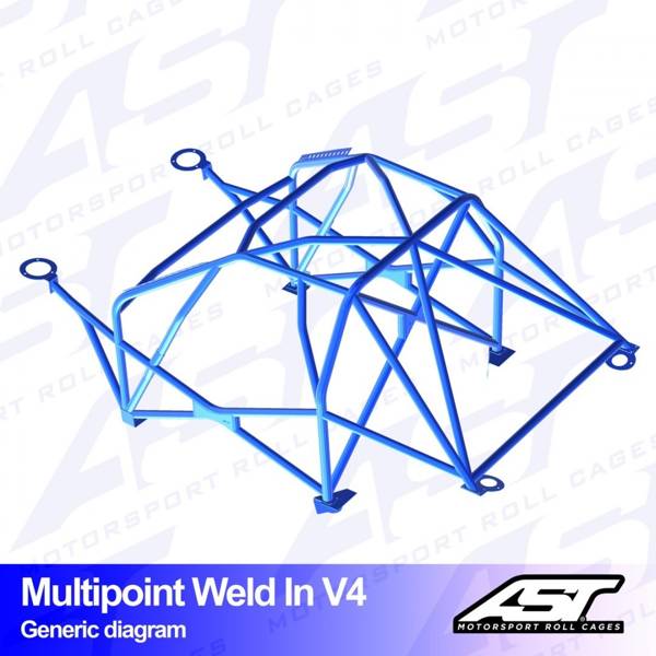 Roll Cage AUDI A1 (8X) 3-doors Hatchback FWD MULTIPOINT WELD IN V4