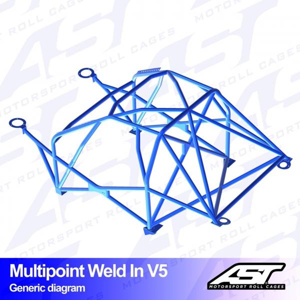 Roll Cage AUDI A1 (8X) 3-doors Hatchback FWD MULTIPOINT WELD IN V5