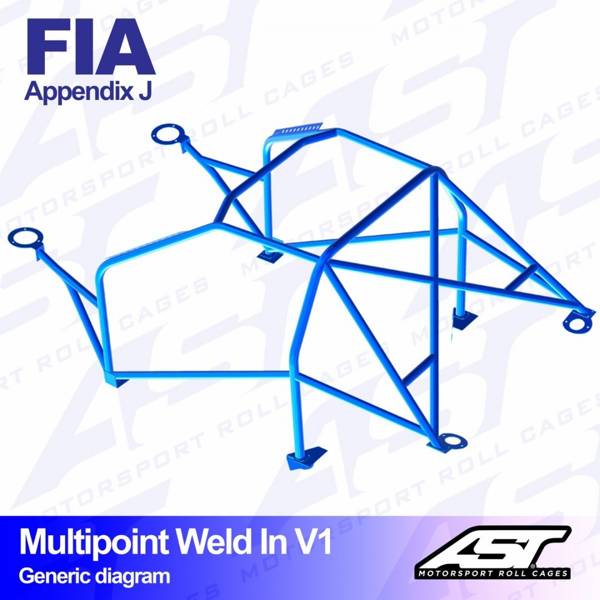 Roll Cage AUDI Quattro S1 (B2 Typ85) 2-doors Coupe Quattro MULTIPOINT WELD IN V1