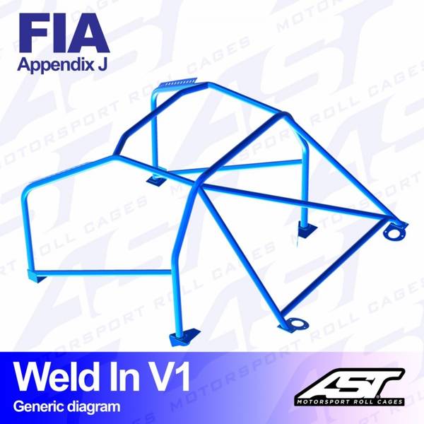 Roll Cage AUDI Coupe (B2) 2-doors Coupe FWD WELD IN V1