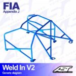 Roll Cage AUDI Coupe (B2) 2-doors Coupe FWD WELD IN V2