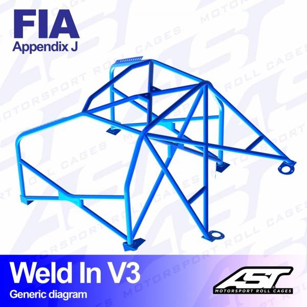 Roll Cage AUDI Coupe (B2) 2-doors Coupe FWD WELD IN V3