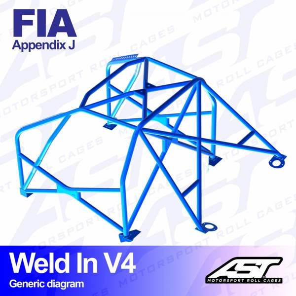 Roll Cage AUDI Coupe (B2) 2-doors Coupe FWD WELD IN V4