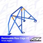 Roll Bar BMW (E10) 2002 Coupe 2-doors REMOVABLE REAR CAGE V2