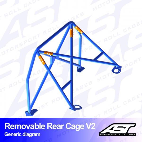 Roll Bar BMW (E10) 2002 Coupe 2-doors REMOVABLE REAR CAGE V2