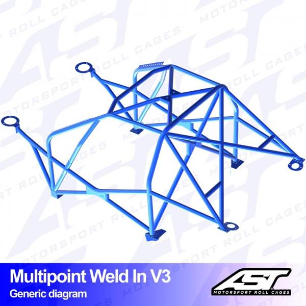 Roll Cage BMW (E34) 5-Series 4-doors Sedan RWD MULTIPOINT WELD IN V3