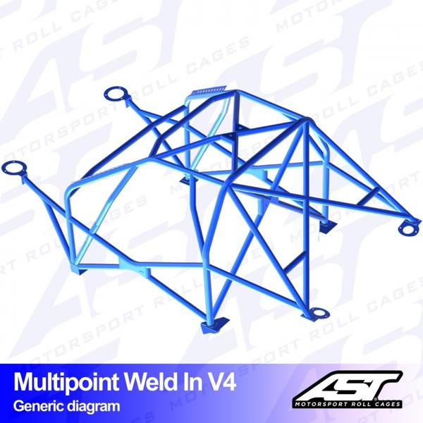 Roll Cage BMW (E34) 5-Series 4-doors Sedan RWD MULTIPOINT WELD IN V4