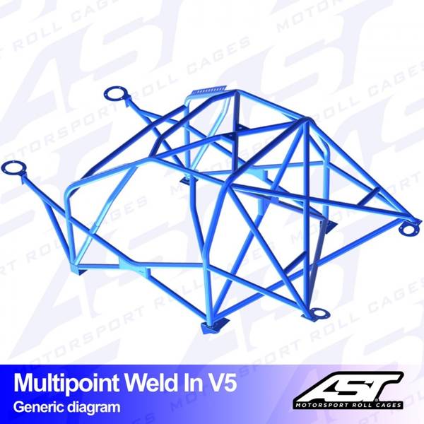 Roll Cage BMW (E34) 5-Series 4-doors Sedan RWD MULTIPOINT WELD IN V5