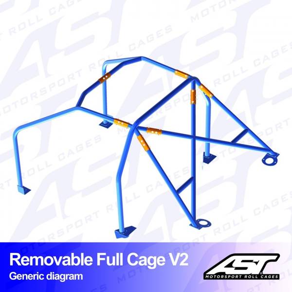 Roll Cage FIAT 124 4-doors Sedan REMOVABLE FULL CAGE V2