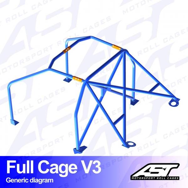 Roll Cage FIAT Cinquecento (Type 170) 3-doors Hatchback FULL CAGE V3