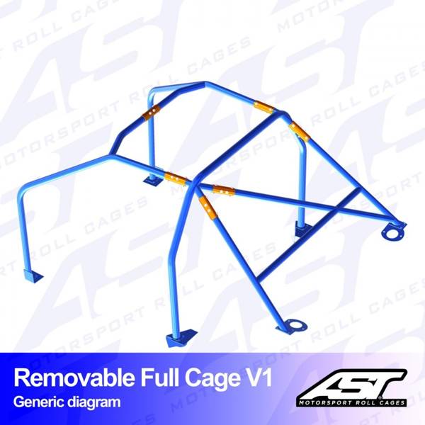 Roll Cage FORD Fiesta (Mk8) (JHH) 3-doors Hatchback REMOVABLE FULL CAGE V1
