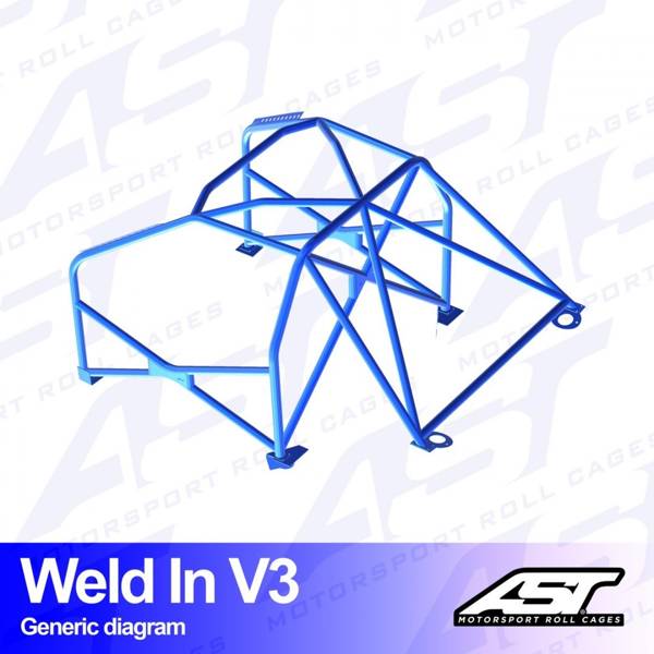 Roll Cage MAZDA RX-8 (SE3P) 4-doors Coupe WELD IN V3
