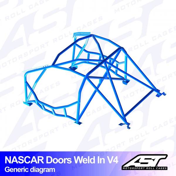 Roll Cage MAZDA RX-8 (SE3P) 4-doors Coupe WELD IN V4 NASCAR-door