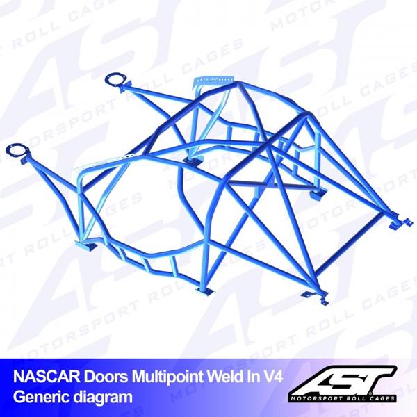 Roll Cage NISSAN Silvia (S13) 3-doors Hatchback MULTIPOINT WELD IN V4 NASCAR-door