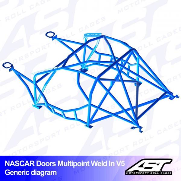 Roll Cage NISSAN Silvia (S13) 3-doors Hatchback MULTIPOINT WELD IN V5 NASCAR-door