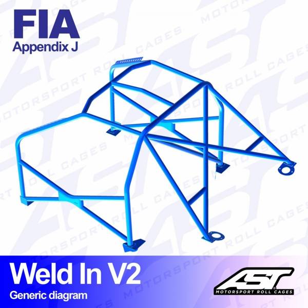 Roll Cage RENAULT Clio (Phase 1) 3-doors Hatchback WELD IN V2