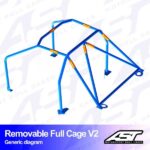 Roll Cage TOYOTA MR-2 (W20) 2-doors Roadster REMOVABLE FULL CAGE V2