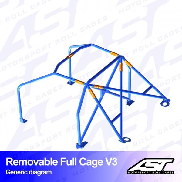 Roll Cage VW Beetle (Mk1) 2-doors Hatchback REMOVABLE FULL CAGE V3