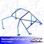 Roll Cage VW Golf (Mk1) 3-doors Hatchback REMOVABLE FULL CAGE V1