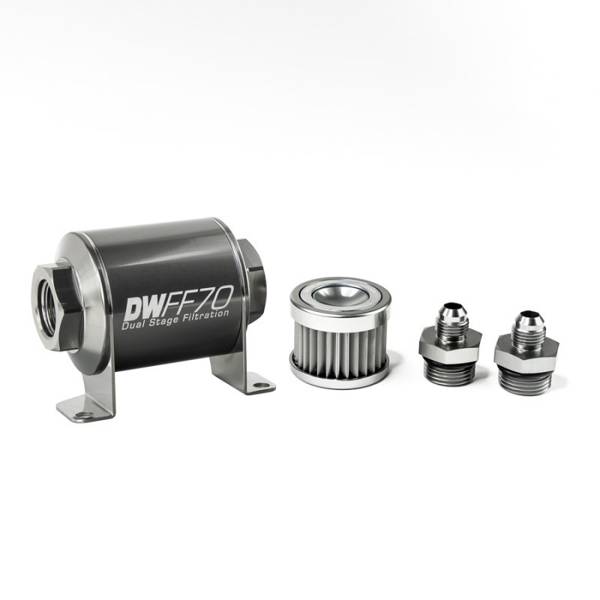 DeatschWerks Universal in-line fuel filter 5 micron AN6 70mm