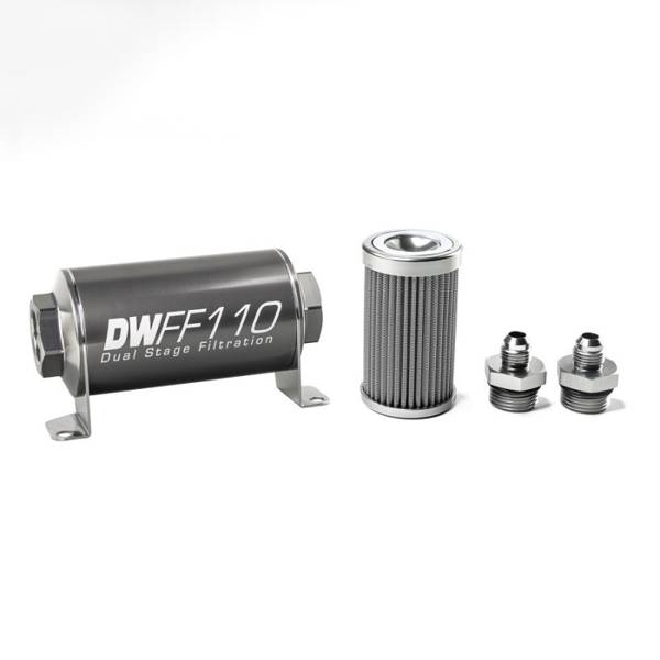 DeatschWerks Universal in-line fuel filter 100 micron AN6 110mm