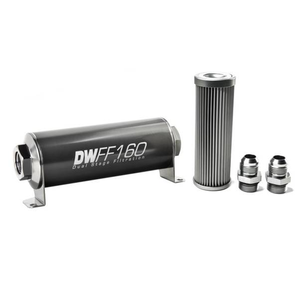 DeatschWerks Universal in-line fuel filter 10 micron AN10 160mm