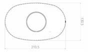 The muffler cap oval side central 56mm 127x203mm