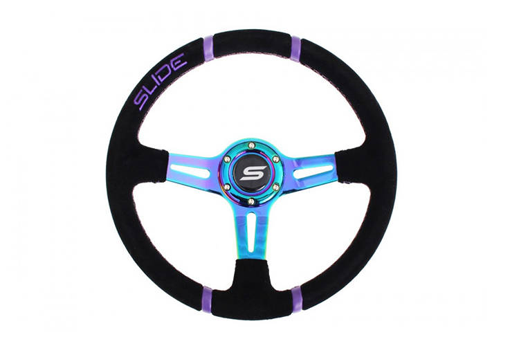 Steering wheel SLIDE 350mm offset:45mm Suede NeoChrome