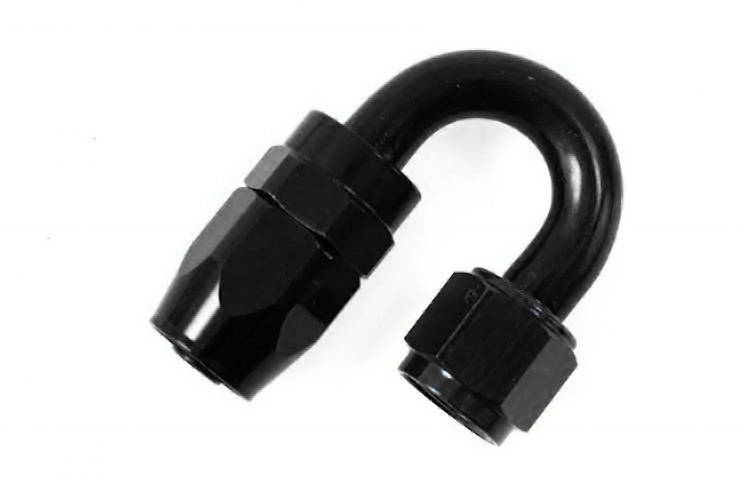 Reusable swivel hose end 180deg AN20 black