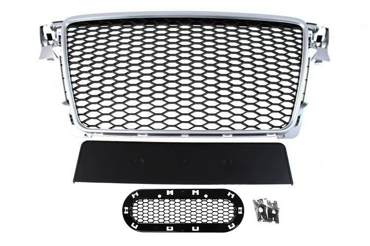 Grill Audi A4 B8 RS-Style Silver-Black 08-12 PDC