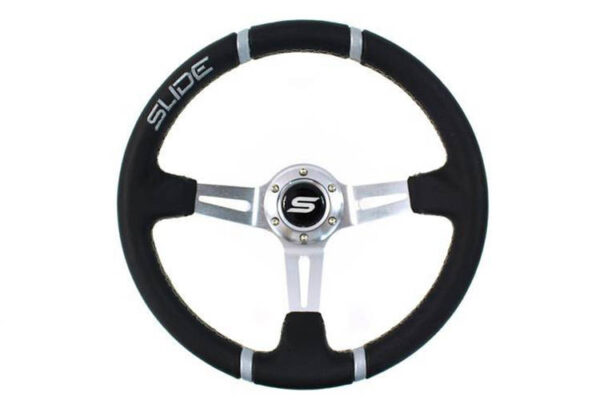 Steering wheel SLIDE 350mm offset:90mm Leather Silver