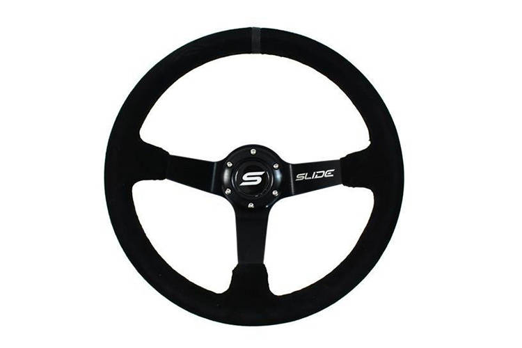 Steering wheel SLIDE 350mm offset:90mm Suede Black