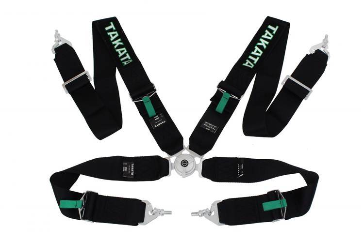 Racing seat belts 4p 3" Black Takata Replica harness