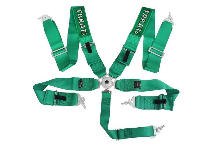 Racing seat belts 5p 3" Green Takata Replica harness