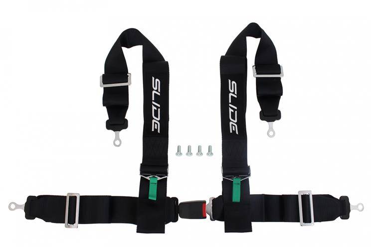 Racing seat belts Slide 4p 3" Black