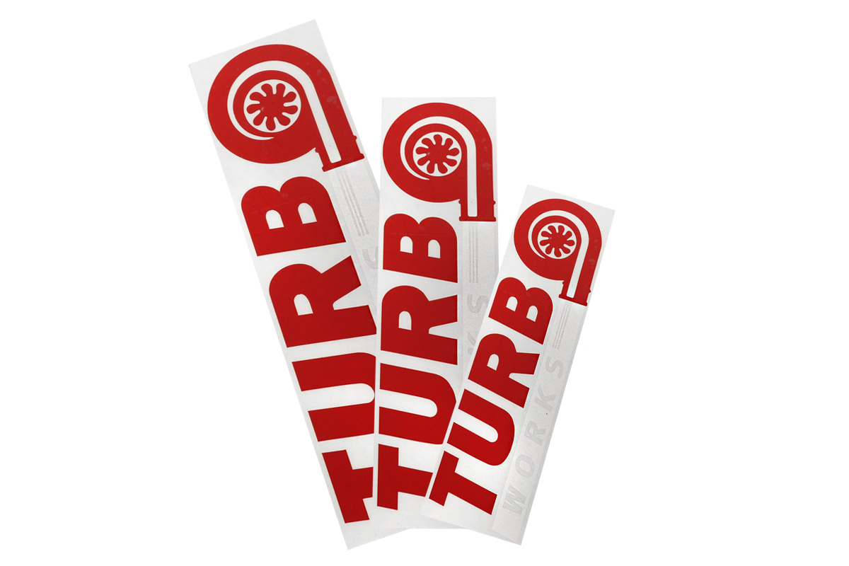 Sticker TurboWorks Red-White 15cm