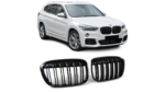 Sport Grille Single Line Gloss Black suitable for BMW X1 (F48) Pre-Facelift 2015-2019