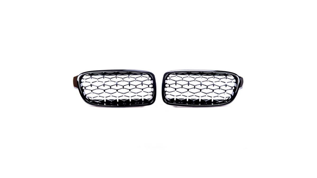 Sport Grille Gloss Black & Chrome suitable for BMW 3 (F30) Sedan (F31) Touring 2011-2019