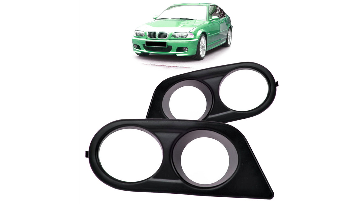Sport Fog Light Covers Black suitable for BMW 3 (E46) Coupe Convertible Sedan Touring 1998-2006