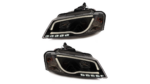 Headlights Halogen Black DRL suitable for AUDI A3 (8P) Sportback Hatchback Facelift 2008-2012