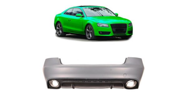 Sport Bumper Rear With Diffuser + Pipes suitable for AUDI A5 (8T) Coupe Convertible 2007-2015