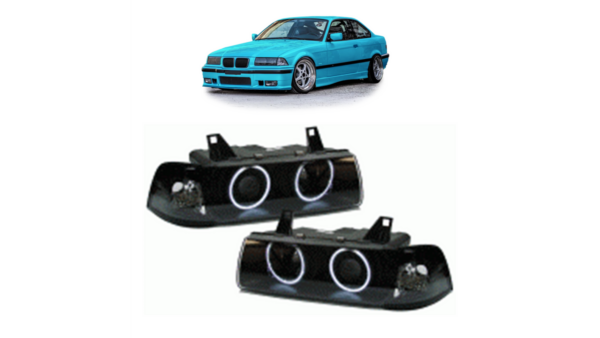 Headlights Halogen Black CCFL suitable for BMW 3 (E36) Coupe Convertible 1991-1999