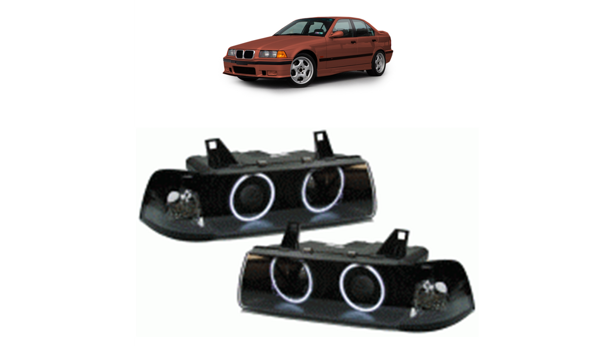 Headlights Halogen Black CCFL suitable for BMW 3 (E36) Sedan Touring 1990-1998