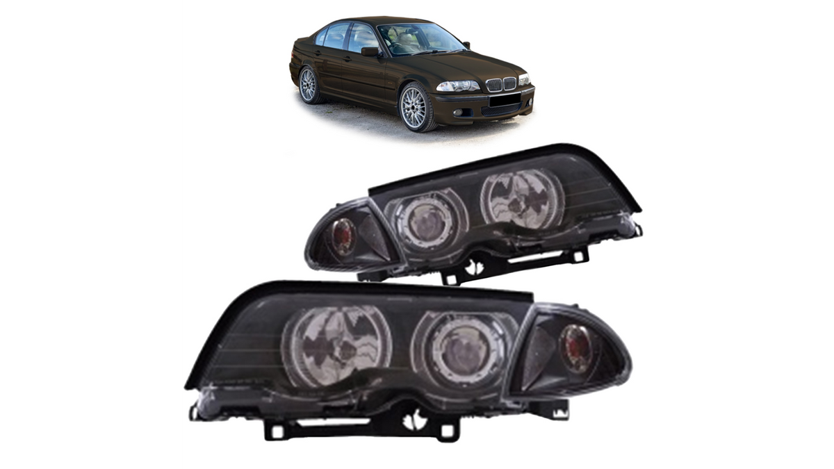 Headlights Halogen Black CCFL suitable for BMW 3 (E46) Sedan Touring Pre-Facelift 1998-2001