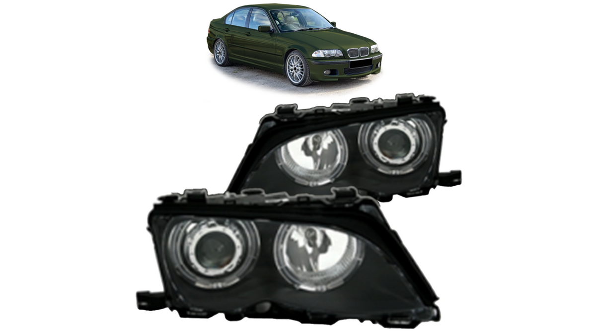 Headlights Halogen Black suitable for BMW 3 (E46) Sedan Touring 1997-2005