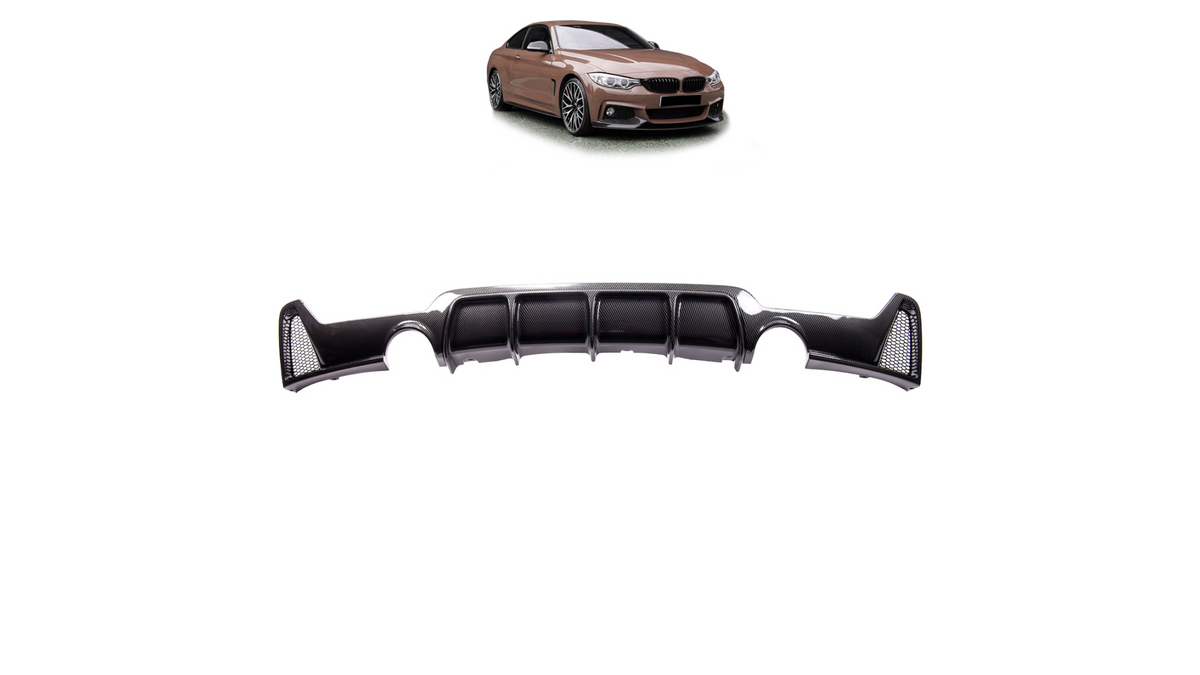Sport Rear Spoiler Diffuser Carbon Look suitable for BMW 4 (F32) Coupe (F33) Convertible (F36) Gran Coupe 2013-now