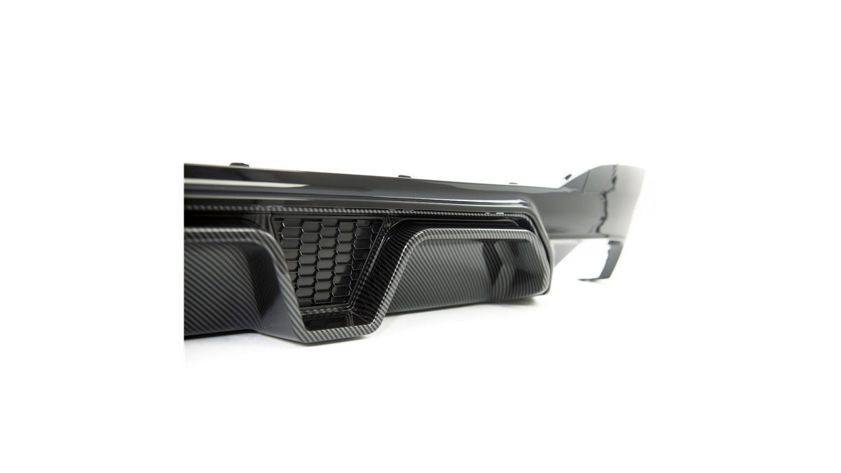 Sport Rear Spoiler Diffuser Carbon Look suitable for BMW 5 (G30, F90) Sedan (G31) Touring 2016-now